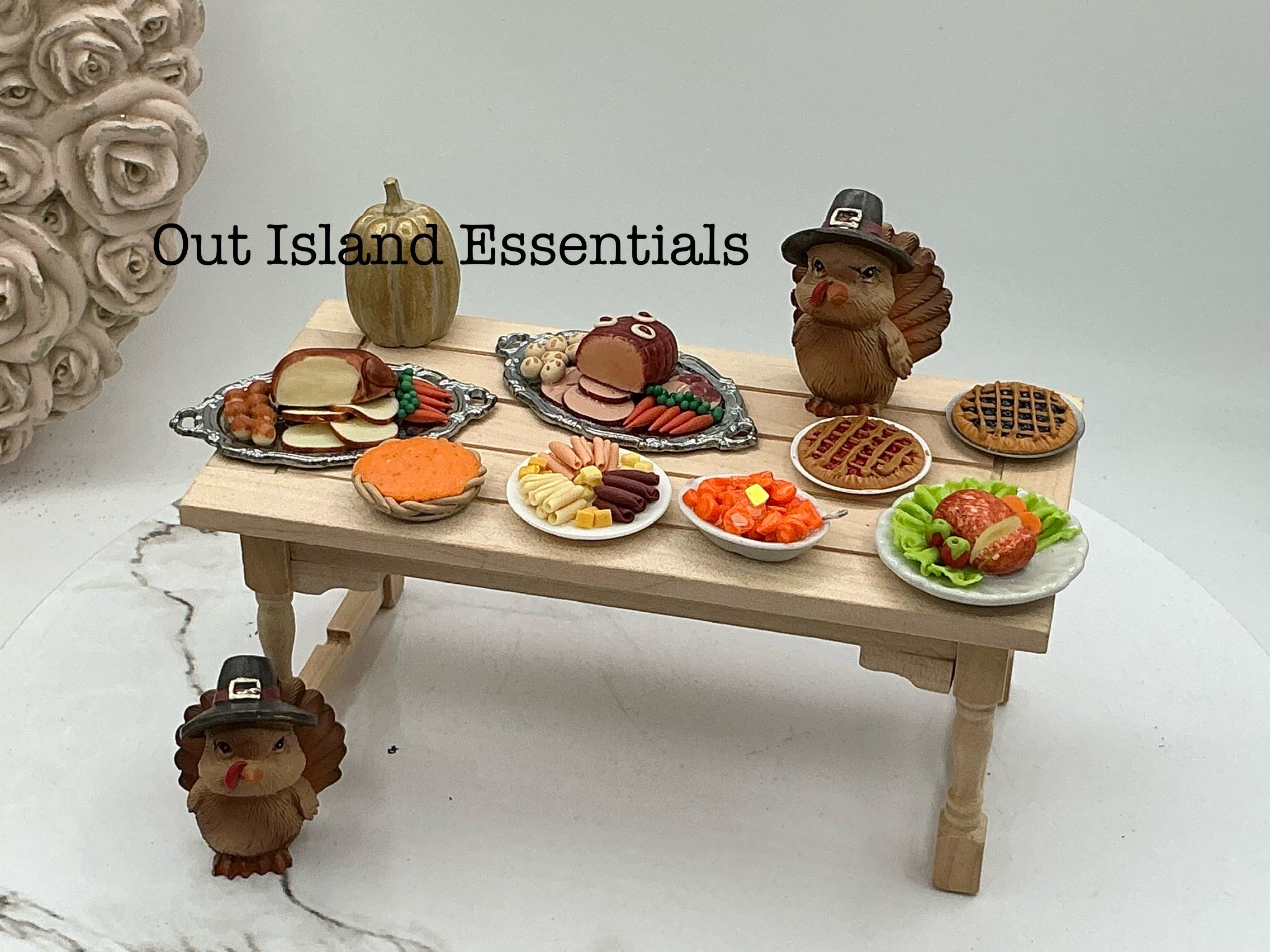 Happy Miniature Thanksgiving Dinner I Dollhouse Miniature