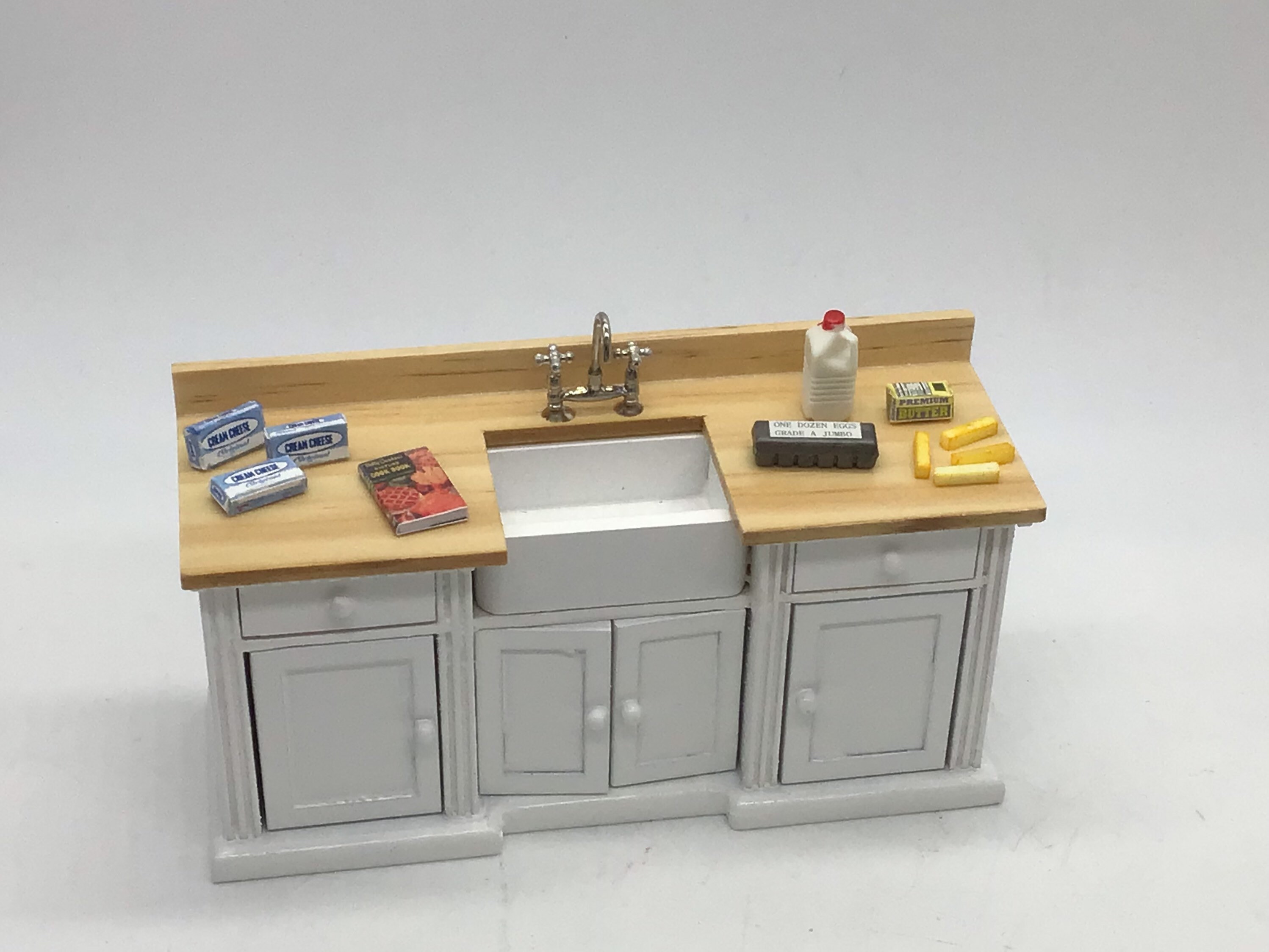 Miniature Kitchen Counter With Drawers & Cupboards I Dollhouse Etsy