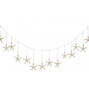 Starfish Seashell Garland I White Finger Starfish Garland I Seashell Decor I Finger Starfish Garland I Coastal Christmas Garland
