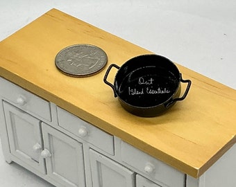 Miniature Black Pan With Two Handles I Turkey Pan I Miniature Doll Roasting Pan I Miniature Dollhouse Roaster I 1:12 Scale Dollhouse Cooking