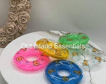 Flotador de piscina miniatura XL | Flotador de playa miniatura | Flotador de casa de muñecas miniatura | Accesorios de piscina extragrandes para casa de muñecas