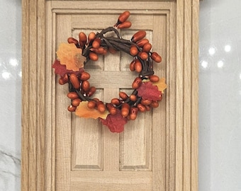 Artisan Made Dollhouse Miniature Fall Wreath I Miniature Doll Wreath I Miniature Fall Decor I 1:12 Scale Doll Fall | Miniature Fall Wreaths