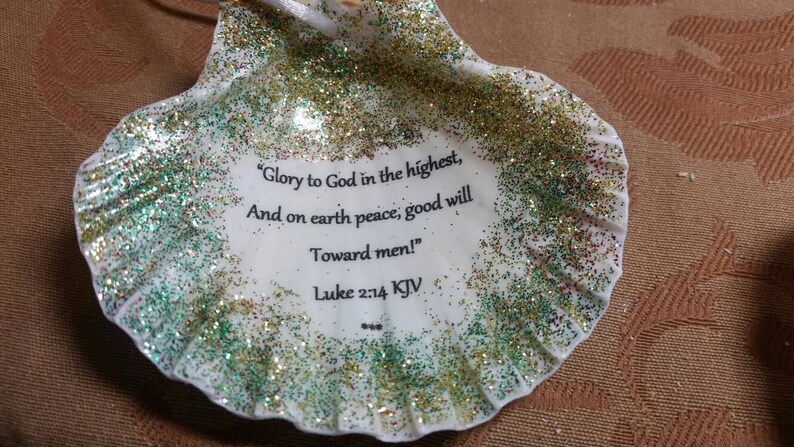 Seashell Christmas Ornament, Bible Verse Christmas Ornament, Isaiah 9V6 ...