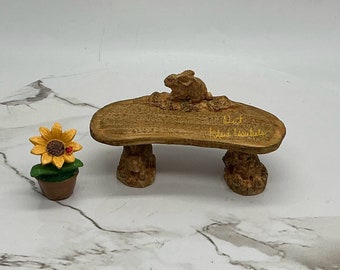 Miniatuur poppenhuisbankje | Bronzen feeëntuinstoel I poppenhuis miniatuur tuinbank