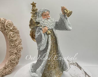 Stunning Bling Santa I Extreme Glitter Santa Christmas Statue I Elegant Santa