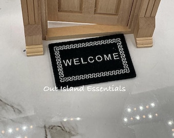 Miniature Front Door Welcome Rug | Miniature Front Door Mat | Dollhouse Welcome Home Mat1:12 Scale