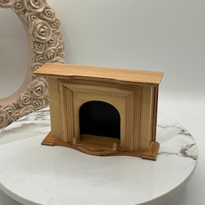 Natural Finish Fireplace I Dollhouse Miniature Fireplace I Unfinished 1:12 Scale Fireplace