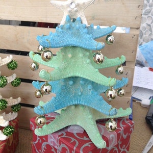 Starfish Christmas Tree Decoration, Rhinestone Starfish Christmas Tree, Starfish Beach Christmas Tree, Table Top Christmas Tree