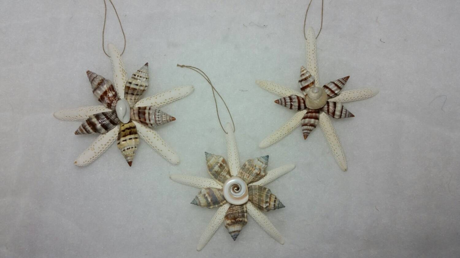 Starfish Christmas Ornament Seashell Christmas Ornament Etsy