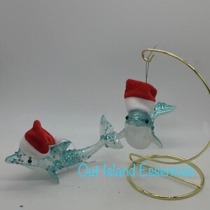 Dolphin Christmas Ornament, Ocean Theme Dolphin Christmas Tree Holiday Decor, 2025 Christmas Dolphins Ornaments Hanging Tree Decorations, Dolphins Gifts For Women Men