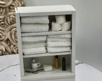 Mueble de baño en miniatura I Estante de baño en miniatura I Escala 1:12