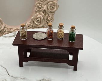 4 Pcs. Dollhouse Bottled Spices I Miniature Doll Kitchen I Miniature Dollhouse Spices I 1:12 Scale Dollhouse Accessories