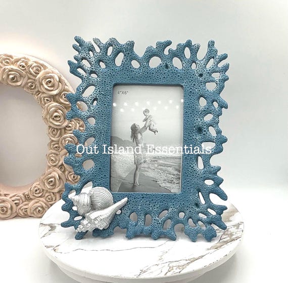 Eco Friendly Faux Coral and Shells Picture Frame | Stunning