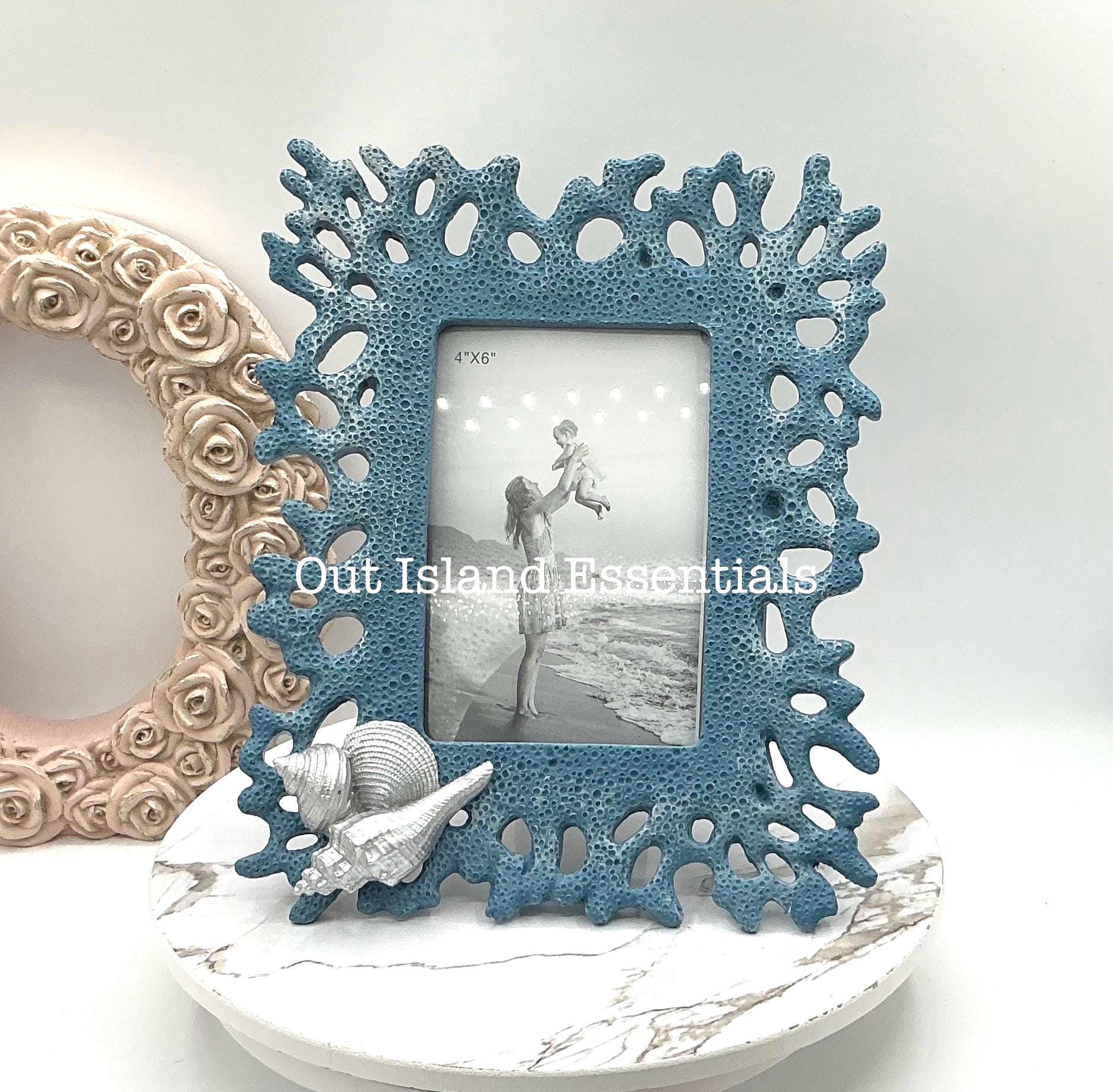 Eco Friendly Faux Coral and Shells Picture Frame | Stunning
