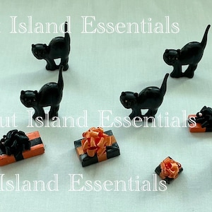ミニチュア黒猫 I ドールハウスミニチュアペット I ミニチュア毛皮ペット I 黒猫 I ミニチュアハロウィン猫 I 1:12スケール黒猫