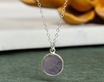 Handmade Jewelry - Purple Amethyst Pendant Necklace 925 Sterling Jewelry Gifts for Mom, Grandma, Wife, Sister - February Birthstone