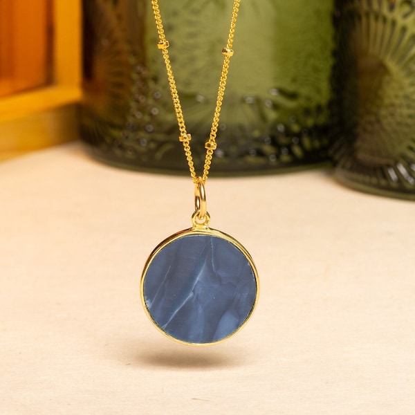14k Gold Circle Necklace - Etsy