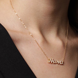 Mama necklace - gold mama necklace - cz pave mama necklace - Gift for Mom necklace - gift for grandmother - gift for mother - new mom gift