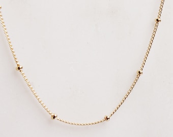 Satellite chain necklace - gold satellite chain - layering necklace - minimal jewelry - gold layered necklace - bridesmaid necklace for her