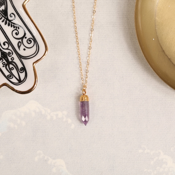 Etsy amethyst necklace deals