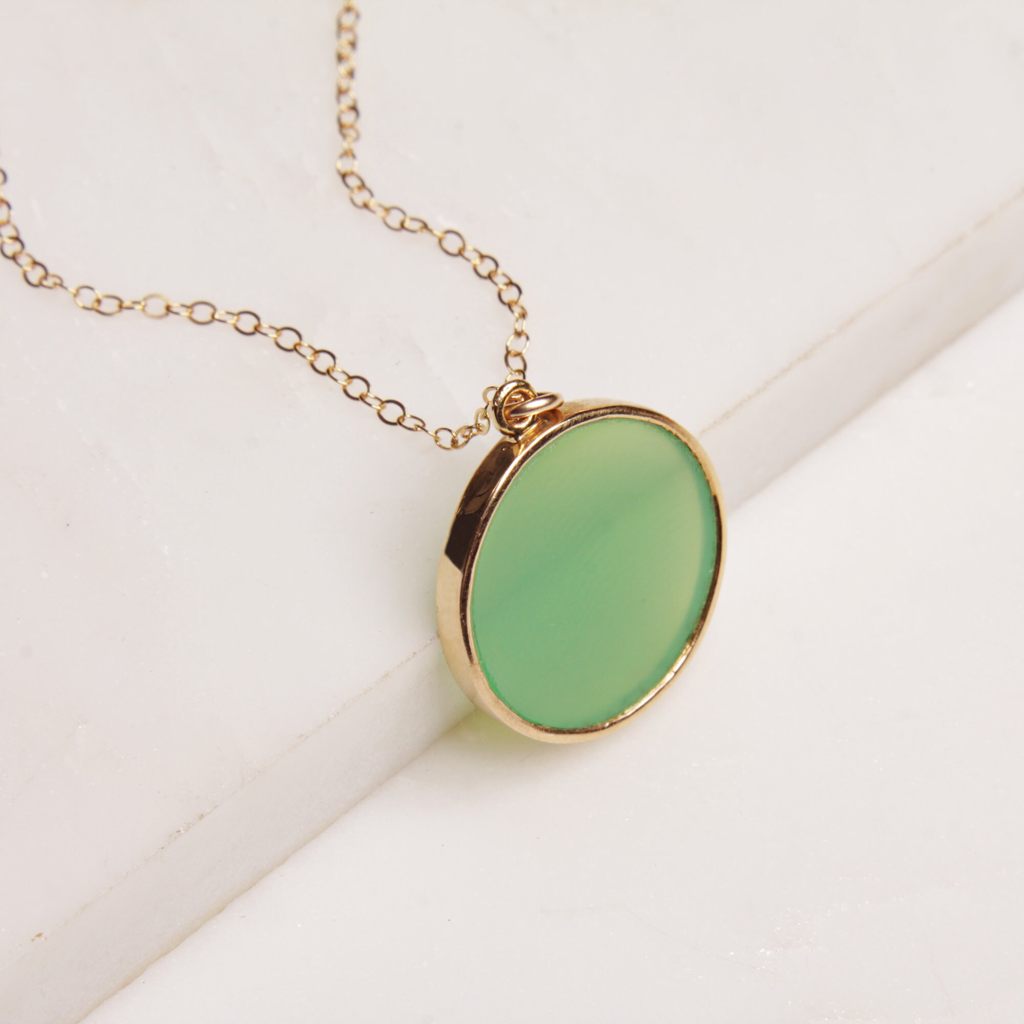 Chrysoprase Paraiba Tortoiseshell Pendant Necklace main image 1