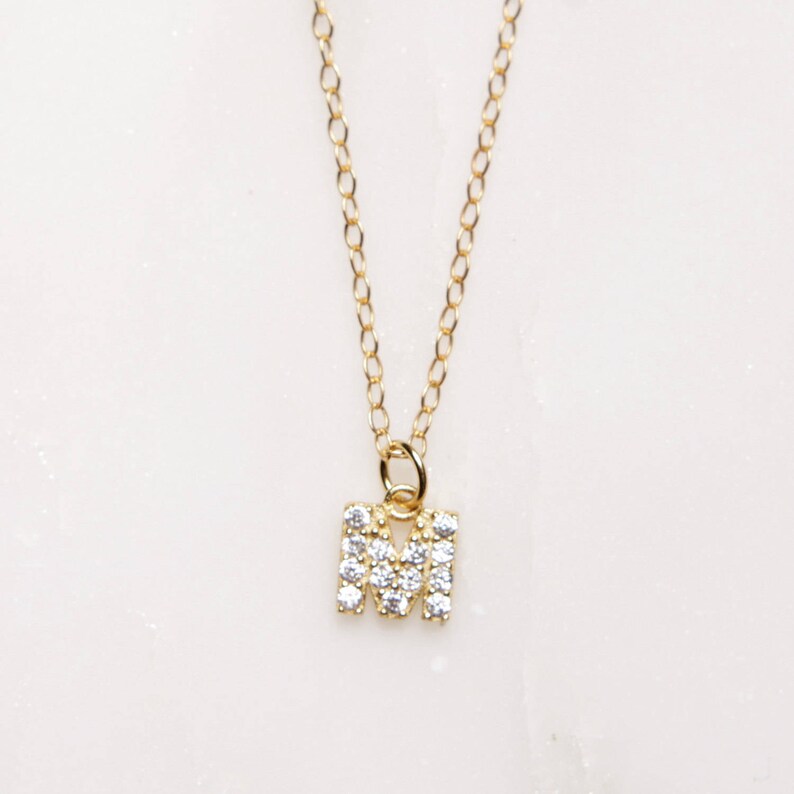m alphabet pendant