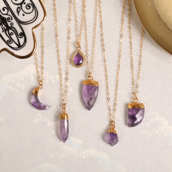 Dainty on sale amethyst necklace