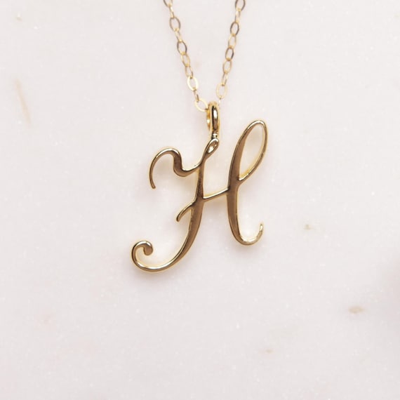 Lowercase H Initial Necklace – Bysdmjewels