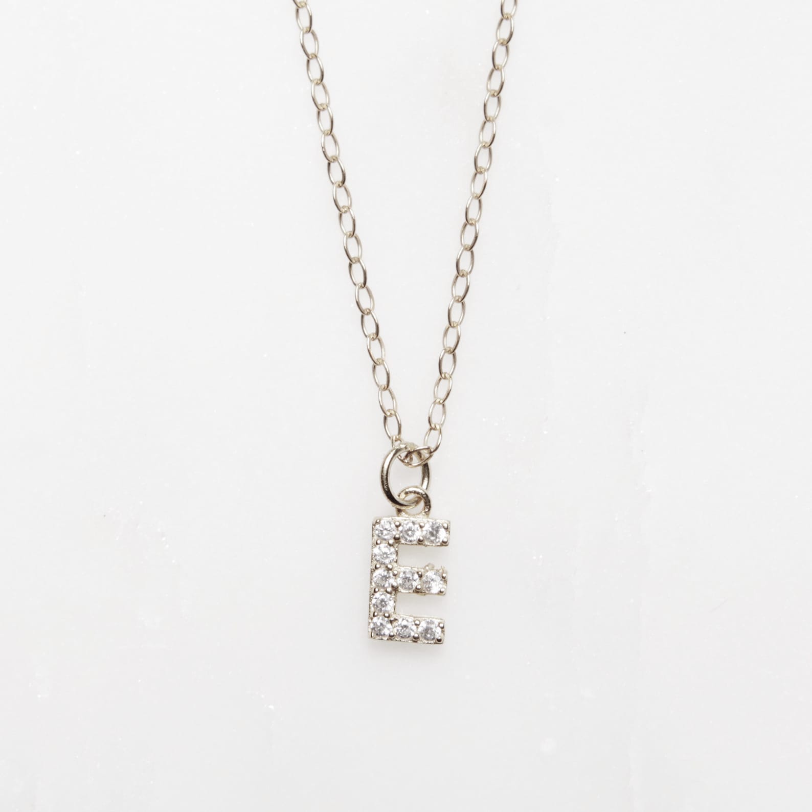 Silver e Initial Necklace / Personalized Jewelry / Etsy