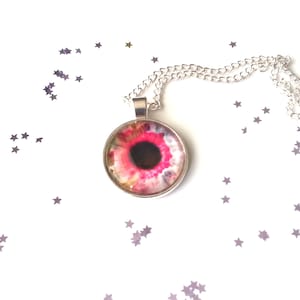 Pink eyeball pendant- eye necklace - eye jewellery - eye pendant - gothic jewellery