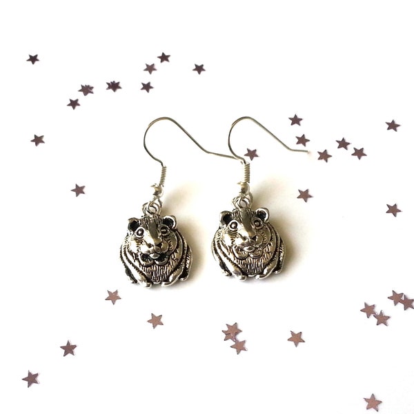 Hamster earrings - sterling silver earrings - 4 earring options available - guinea pig earrings - gift for her