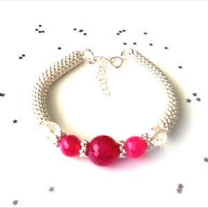 Pink agate bangle bracelet, agate jewellery, pink agate bracelet, gemstone bracelet, gift for her