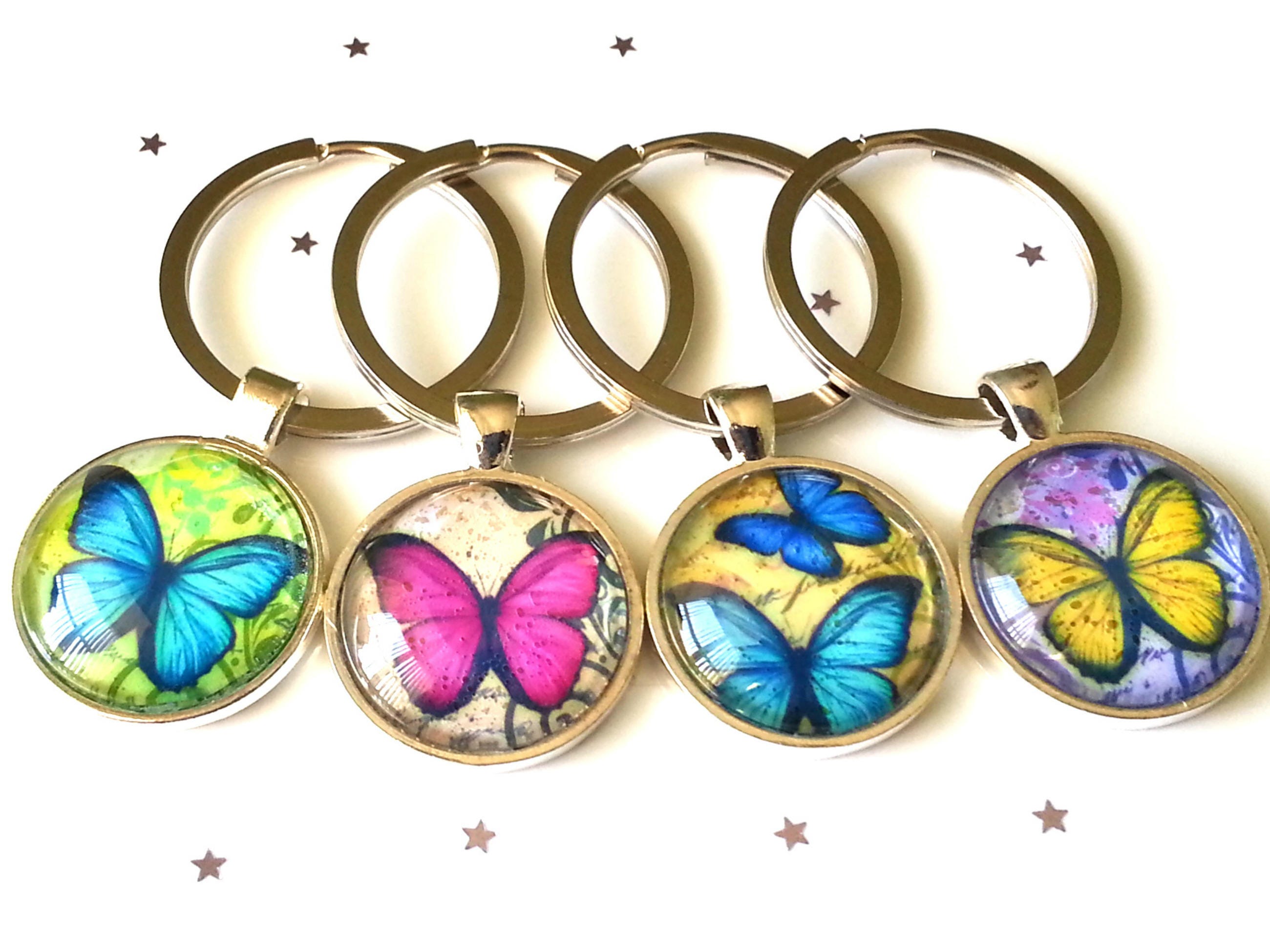Butterfly keyring butterfly keychain glass keyring Etsy