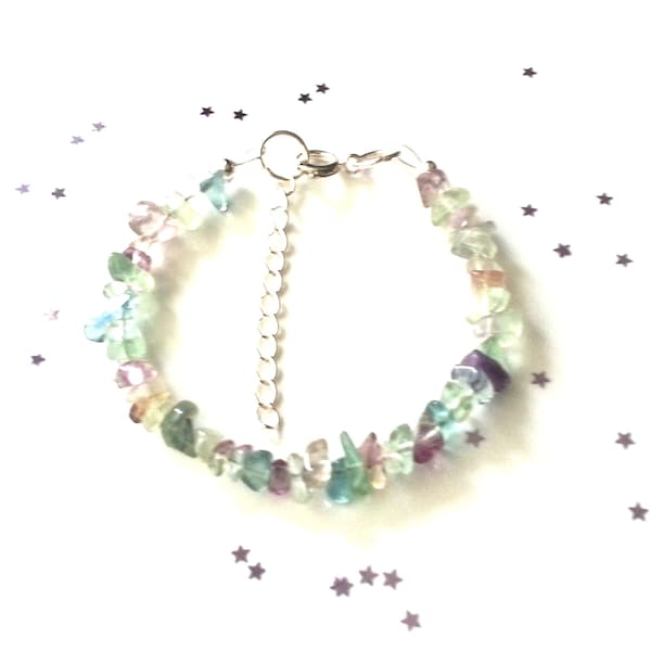 Flourite chip bracelet - gemstone bracelet - flourite jewellery - gift for her