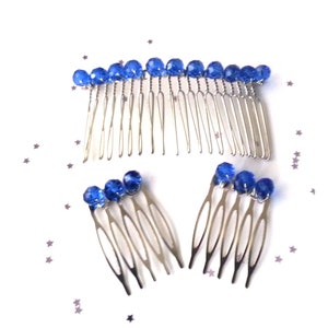 Dark blue crystal hair comb, wedding hair comb, bridesmaid hair comb, hair accessory, gift for her