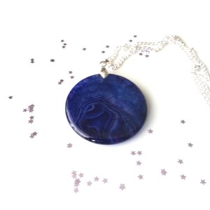 Purple agate round necklace - gemstone jewellery - 3 chain length options - gift for her