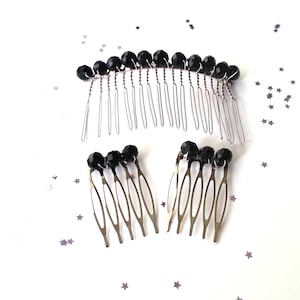 Black crystal hair combs, wedding hair comb, bridesmaid hair comb, prom hair comb, gift for her
