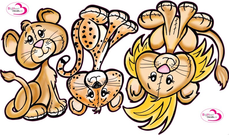 Safari Cats Wall Decal Set of 3