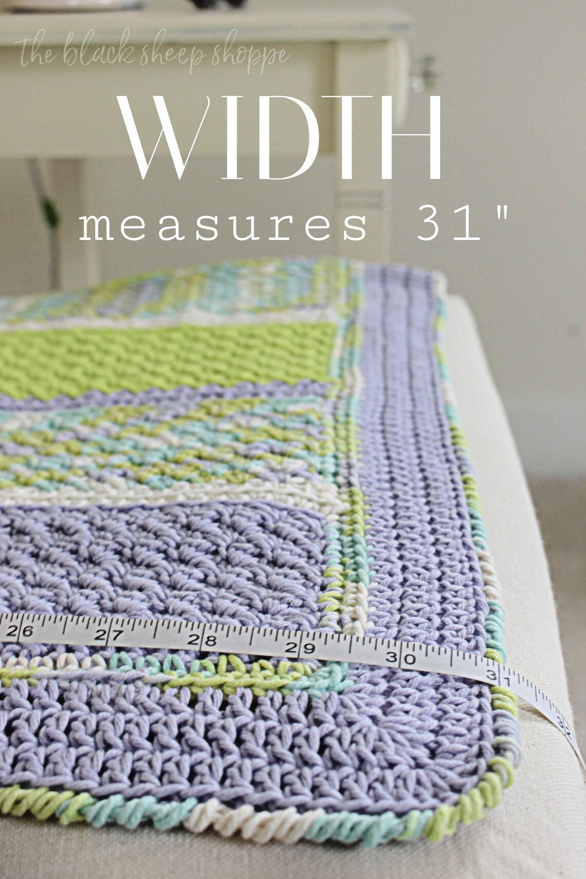 Bright Purple & Green Baby Blanket handmade crochet Etsy