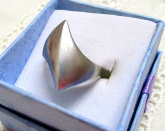 Silver ring with a modern design, matt, 16.5 mm