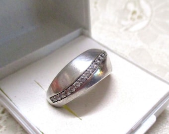 Massive unusual vintage silver ring ESPRIT with patina 17.75 mm 56 ladies ring silver ring 925