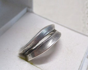 Interesting unusually designed modernist silver ring 18.0 mm 925 Scandinavian design