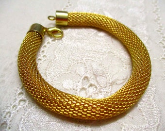 Cabouchon designer vintage bracelet gold mesh hard gold plated boho 19.5 cm women's gift