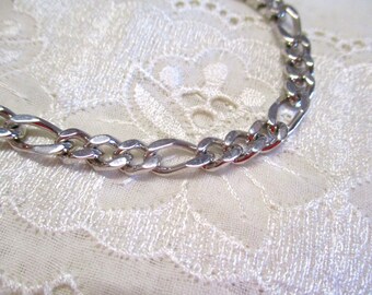 Energetix magnetic jewelry high-quality curb bracelet curb chain vintage  bracelet Energetix rhodium-plated Figaro 18 cm