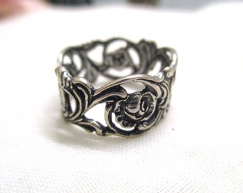 Romantic rose ring silver ring 835 rose rose pattern 17.25 mm 54 traditional ring women's ring gift