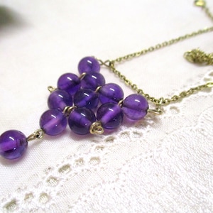 No 31 Fine vintage necklace Doublé Amerik with pendant made of amethyst beads Amethyst necklace Amethyst gold-plated chain 48 cm image 1