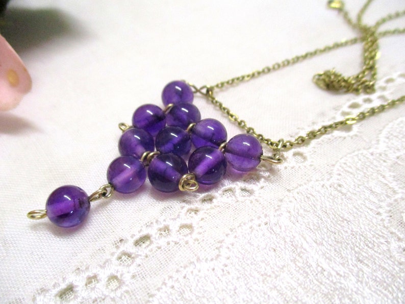 No 31 Fine vintage necklace Doublé Amerik with pendant made of amethyst beads Amethyst necklace Amethyst gold-plated chain 48 cm image 1