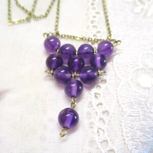 No 31 Fine vintage necklace Doublé Amerik with pendant made of amethyst beads Amethyst necklace Amethyst gold-plated chain 48 cm image 5