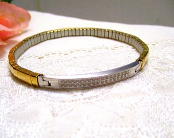 Hochwertiges Stretch Armband vergoldet mit Strass EX Magnetarmband 21 cm Magnetschmuck Energetix gold Strassarmband