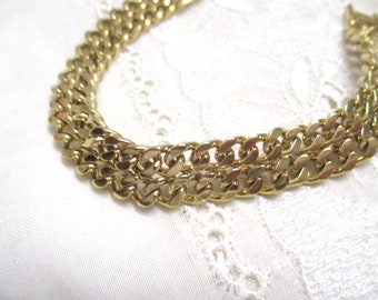 Armadura plana clásica de alta calidad, pulsera vintage de diseño de 19 cm, cabujón, cadena chapada en oro